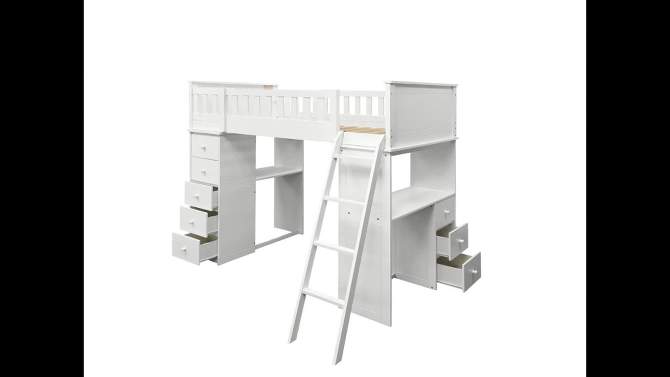 Twin Willoughby Kids&#39; Loft Bed White - Acme Furniture, 2 of 7, play video