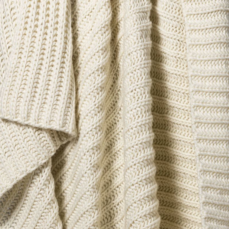 Chunky Knit Reversible Throw Blanket - Threshold™, 5 of 12