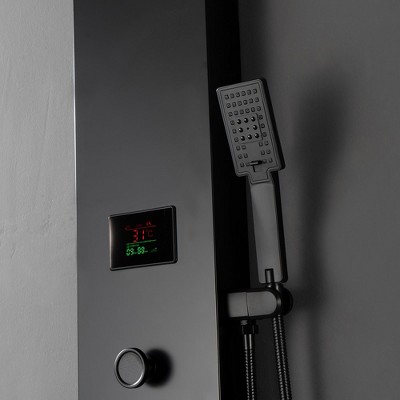 Matte Black 59'' Multi-Function Shower Panel System