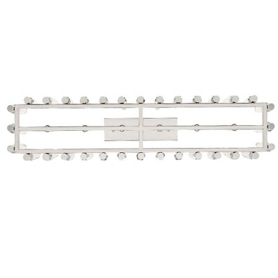 Watson 46" Polished Nickel and Crystal 6-Light Chandelier