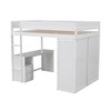 YOOCOZZ Loft Bed with Desk, Wardrobe, Drawers and Open Storage Cabinet - White - 4 of 4