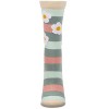 Memoi Women's Flower Pop Stripe Dimensional Crew Socks - 2 of 3