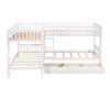 Whisen Twin Size L-Shaped Bunk Bed for 4 with Drawers - 3 of 4