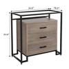 Senfot 3 Drawer Dresser, Wood Dresser Chest with Wide Storage Space, Steel Frame & Tempered Glass Top - 3 of 4