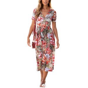 Women's V-Neck Dress - LASCANA - 1 of 4