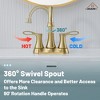 CASA INC 4 inch 2-Handle Deck Mounted Bathroom Faucet Kit with Pop Up Drain in Brushed Gold - 3 of 4