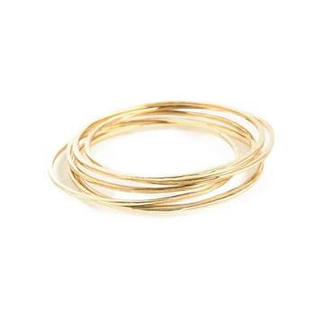 Ink+Alloy Katherine Rounded Bangles Brass Gold