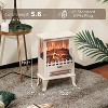 17" 3-Sided View Infrared Electric Fireplace Stove, 1500W Portable Heater w/ Realistic Flame, Overheat Protection, White - 3 of 4