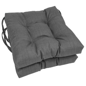 Blazing Needles, 16-inch Spun Polyester Solid Outdoor Square Tufted Chair Cushions (Set of 2) - 1 of 1