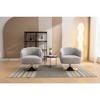 Chenille Fabric Accent Swivel Chair With Gold Metal Round Base - 3 of 4