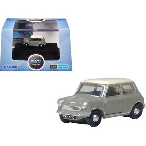 Mini Classic Tweed Gray with Cream Top 1/148 (N) Scale Diecast Model Car by Oxford Diecast - 1 of 4