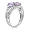 EVERLY JEWELRY | Sterling Silver Rose de France and Diamond Accent 2-Stone Split Shank Ring - 2 of 3