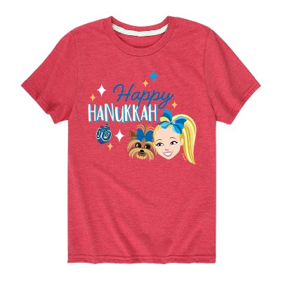 Boys' JoJo Siwa Happy Hanukkah Short Sleeve Graphic T-Shirt - Heather Red - X-Large