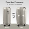Karl Home 2 Piece Luggage Set, 20  inch CarryOn Expandble Luggage Hardside Lightweight Suitcase, 14  inch Mini Cosmetic Cases Grey - 3 of 4