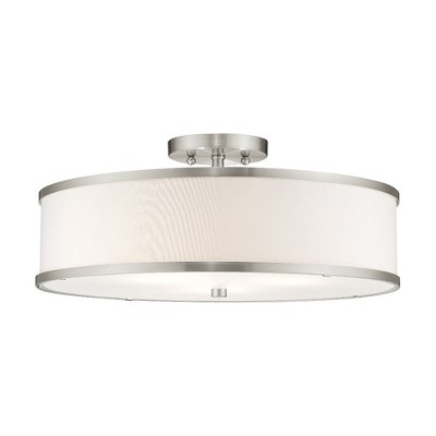 Livex Lighting Park Ridge 3 - Light Semi-Flush Mount in  Brushed Nickel