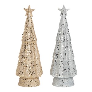 Transpac Plastic Light Up Tree w/Star Set of 2 Christmas Home Decorations - 1 of 1