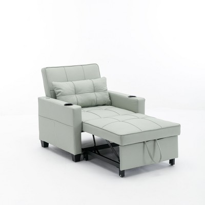 CAVINAS 3 in 1 Chair Bed Sleeper for Adults, Modern Futon Sofa Bed, Pull-out Convertible Couch for Living Room, Green