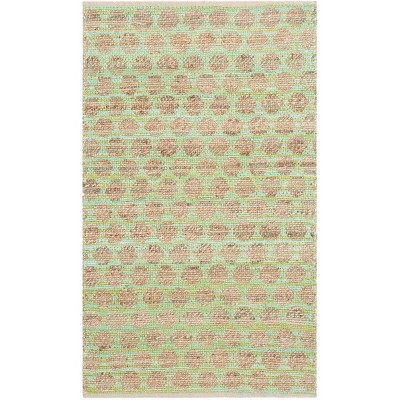 Cape Cod Green and Natural Hand-Knotted Cotton Area Rug
