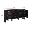 60" Sideboard Buffet Cabinet, Wooden Coffee Bar Cabinet with Adjustable Shelves, Media Console Table, Kitchen Pantry Cabinet for Living Room - 3 of 4