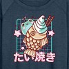 Women's - Instant Message - Taiyaki Frog Lightweight French Terry Wide Neck Long Sleeve Graphic Shirt - 2 of 4