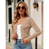 Coolmee Women's Cropped Cardigan Knit ShrugsTops V Neck Button Down Sweaters - 3 of 4