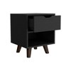 NicBex 19"H Wood Nightstand with Spacious Drawer,Bedside Tables with Open Shelf and Chic Wooden Legs for Bedroom,Living Room - 2 of 4