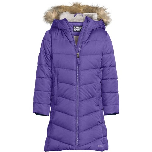 Lands' End Kids Winter Fleece Lined Down Alternative Thermoplume Coat -  Medium - Ultra Violet : Target