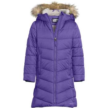 Lands' End Kids Winter Fleece Lined Down Alternative ThermoPlume Coat