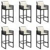 vidaXL Garden Bar Set Black and Cream - 72.8" 6 Piece Set - 4 of 4