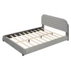 Queen Size Velvet Upholstered Platform Bed,Solid Frame and Stylish Curve-shaped Design - 3 of 4