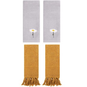 REGALWOVEN 4 Pcs Hand Towels, Absorbent Soft Bath Towel Set for Bathroom - 1 of 4