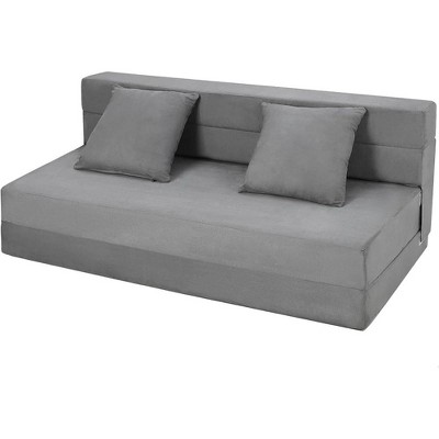 Nicbex 3-in-1 Upholstered Foldable Futon Sofa With Pull Out Sleeper ...