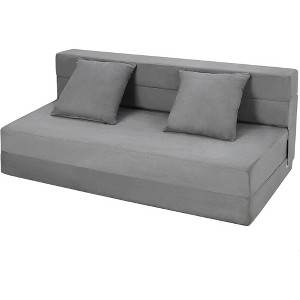Folding Sofa Bed, Convertible Sleeper Chair,  with 2 Pillow, Memory Foam Washable Cover for Living Room/Bedroom/Guest - 1 of 4