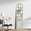 LuxenHome Distressed White Wood Farmhouse Door Leaning Floor & Wall Mirror - 3 of 4