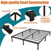 Lirago 14" Heavy Duty California King Metal Bed Frame 3000lbs Capacity No Box Spring Underbed Storage Black - 4 of 4