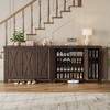 Shoe Cabinet with Doors, Farmhouse 35'' Shoe Storage Cabinet, 4-Tier Entryway Shoe Storage, Large Shoe Organizer Cabinet for Living Room Hallway - 3 of 4