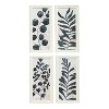 Wood Leaf Framed Wall Art with White Frame Set of 4 Dark Green - Olivia & May: Botanical Mixed Media Cuadros Decorations - image 2 of 4