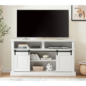 HDZNVF Media Console Table with Storage Cabinet, Mid Century style Entertainment TV Table, Antique White - 1 of 4