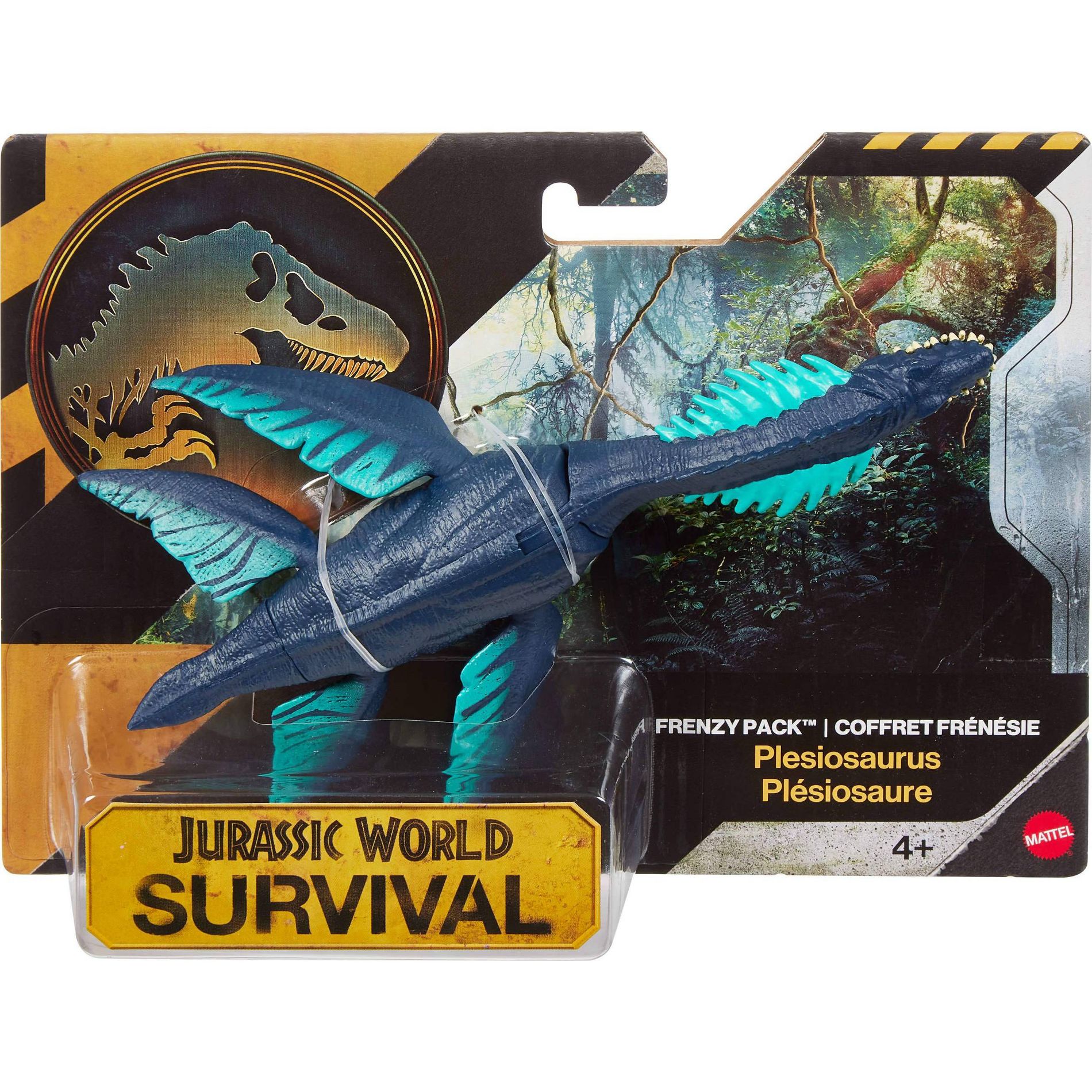 Jurassic World Frenzy Pack Plesiosaurus Dinosaur Figure, Authentic Toy, Digital Play