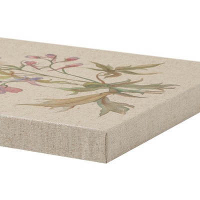 Set of 3 Linen Botanicals Printed Canvas Wall Art
