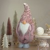 Northlight Plaid Christmas Gnome with Sequin Hat - 24" - Pink and Gray - 2 of 4