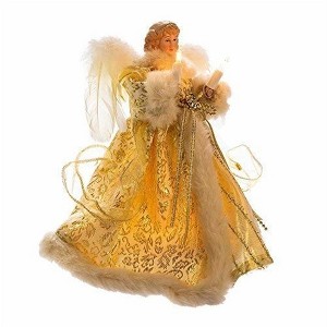 Kurt Adler Angel Figurine Tree Topper, Ivory and Gold, 10" - 1 of 1