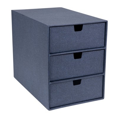 Ingrid 3-Drawer Canvas Supply Chest Blue - Bigso Box of Sweden