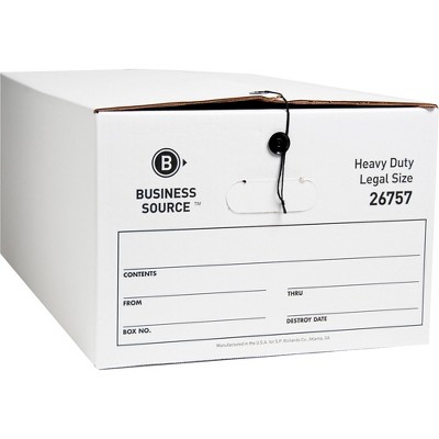 Business Source Storage Box Legal 700 lbs 15"x24"x10" 12/CT White 26757