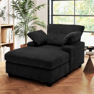 Dronkon 57in Indoor Lounge Chair with Ottoman, Sleeper Sofa Chaise Lounge for Living Room - 1 of 4