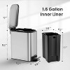 LunaLulinlk Silver 1.6 Gallon Small Bathroom Trash Can, Stainless Steel Trash Can with Lid - 3 of 4