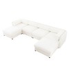 CAVINAS Modern Sectional Sofa with 4 Seats and 2 Ottomans,Convertible Modular Couch with Under-Sofa Storage,Couch for Living Room,2x Corner,White - 2 of 4