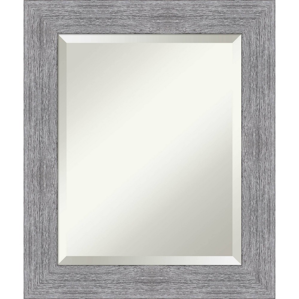 Photos - Wall Mirror 21" x 25" Bark Rustic Framed Bathroom Vanity  Gray - Amanti Art