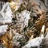 25"H Sullivans Artificial Lit Flocked Pine Christmas Wreath, Green-White, Indoor Christmas Decor - 2 of 4