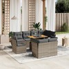vidaXL Garden Sofa Set Grey PE rattan 9 Piece Set Adjustable Armrests - 2 of 4